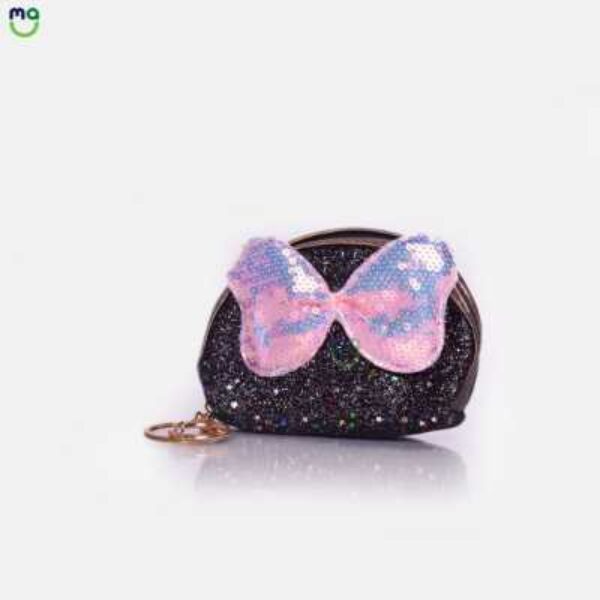 Shimmery Sequin Coin pouch Butterfly Zipper Pouch.