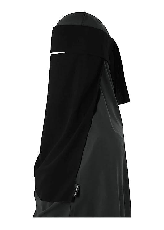 Saudi Flap Naqab for Muslim Women SUPER BREATHABLE VEIL (Black, Free Size) - Image 3
