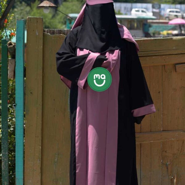 Attached Abaya with Gown & Hijab-Purple Color