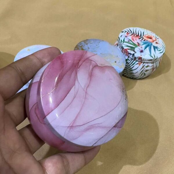 Amraz Floral Round tin Box for Girls Kids Jewelry Storage Box for Kids Metal Box for Kids Kids Collectibles tin Box