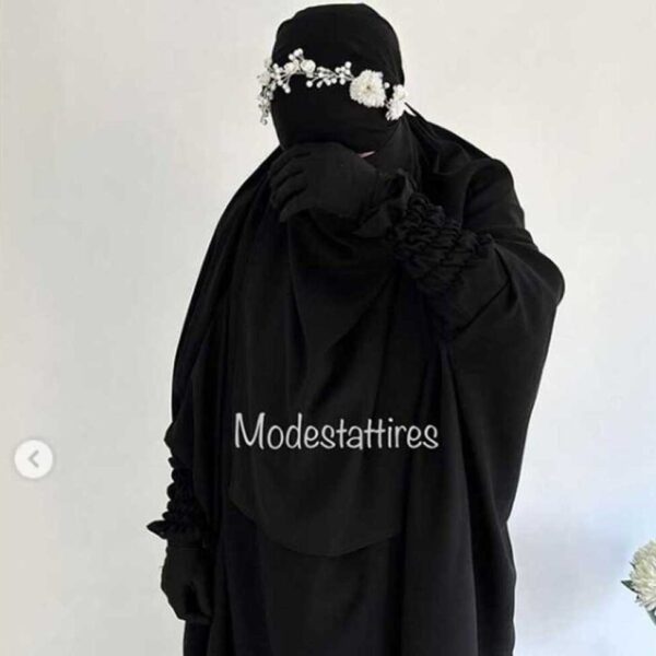 Arwa Jilbab with skirt and nose piece-Black