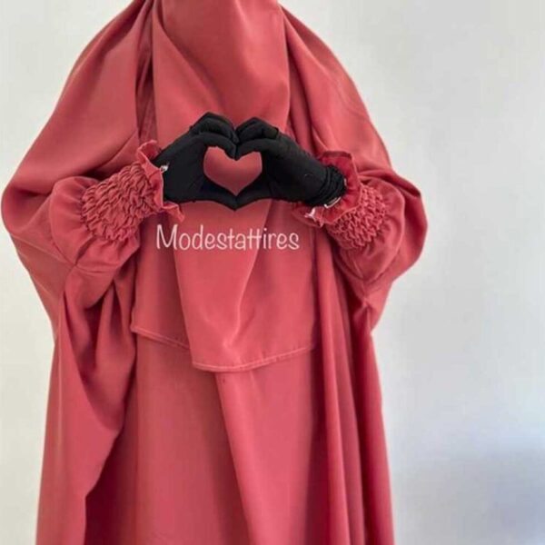 Arwa Jilbab with skirt-Peach Pink