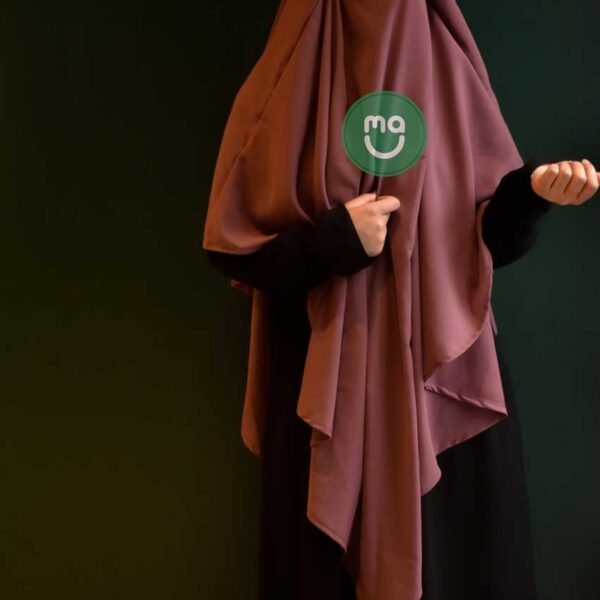 EXTRA LONG TRIANGLE DIAMOND KHIMAR IN FIRDOUS FABRIC-LIGHT PINK