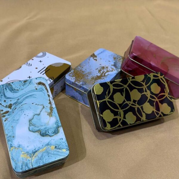Beautiful Floral Print Tin Rectangular Boxes for Multipurpose Use - Random Color and Prints