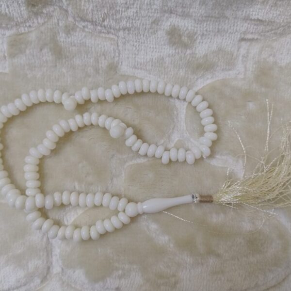 Classic Cream, White, and Black Tasbih - Timeless Prayer Beads