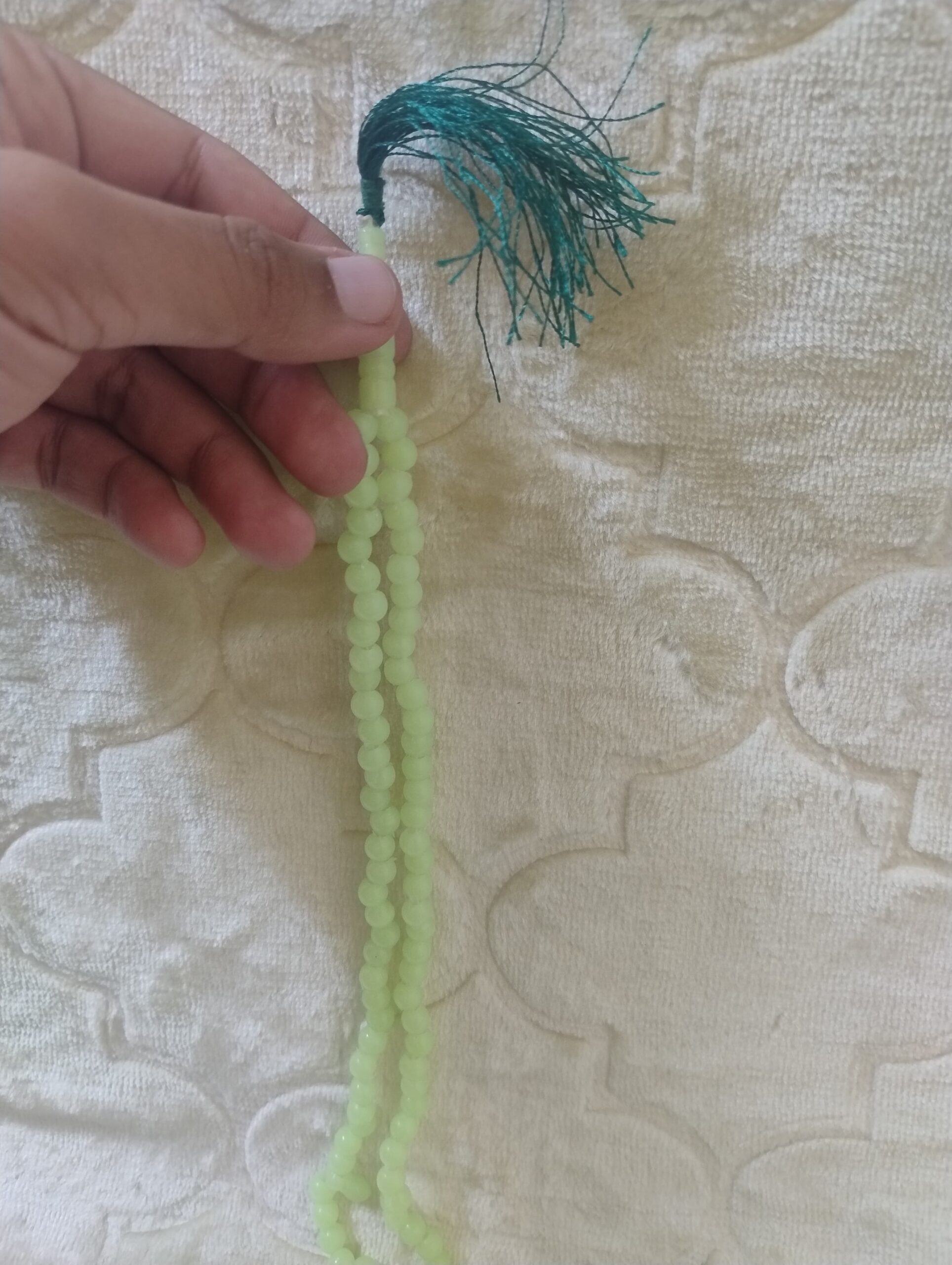 Elegant Neon Green Tasbeeh Prayer Beads - Image 3