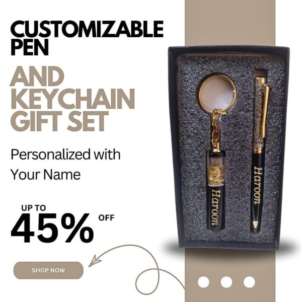 Customizable Pen and Keychain Gift Set - Personalized with Your Name
