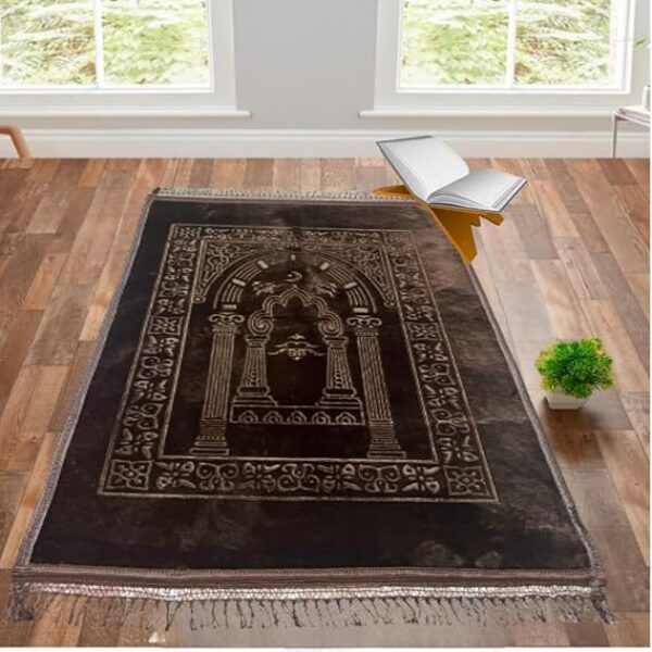 DEESAK Premium Velvet Aasan/Prayer/Meditation Janamaz for Namaz Muslim|48x30 Inch,Plain